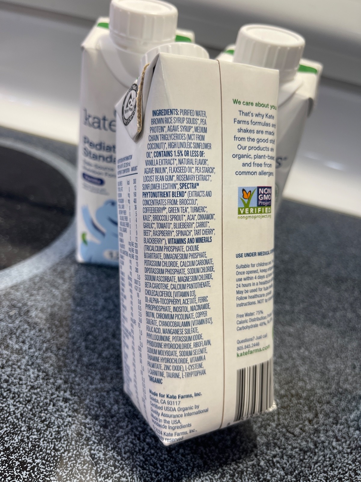 12 Pcs Kate Farms Pediatric Standard 1.2 Vanilla Formula 8.45 oz Cartons Case