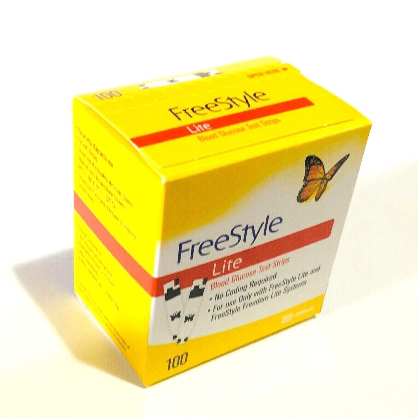 Freestyle Lite Blood Glucose Test Strips – 100 Count Exp 2028-01-31