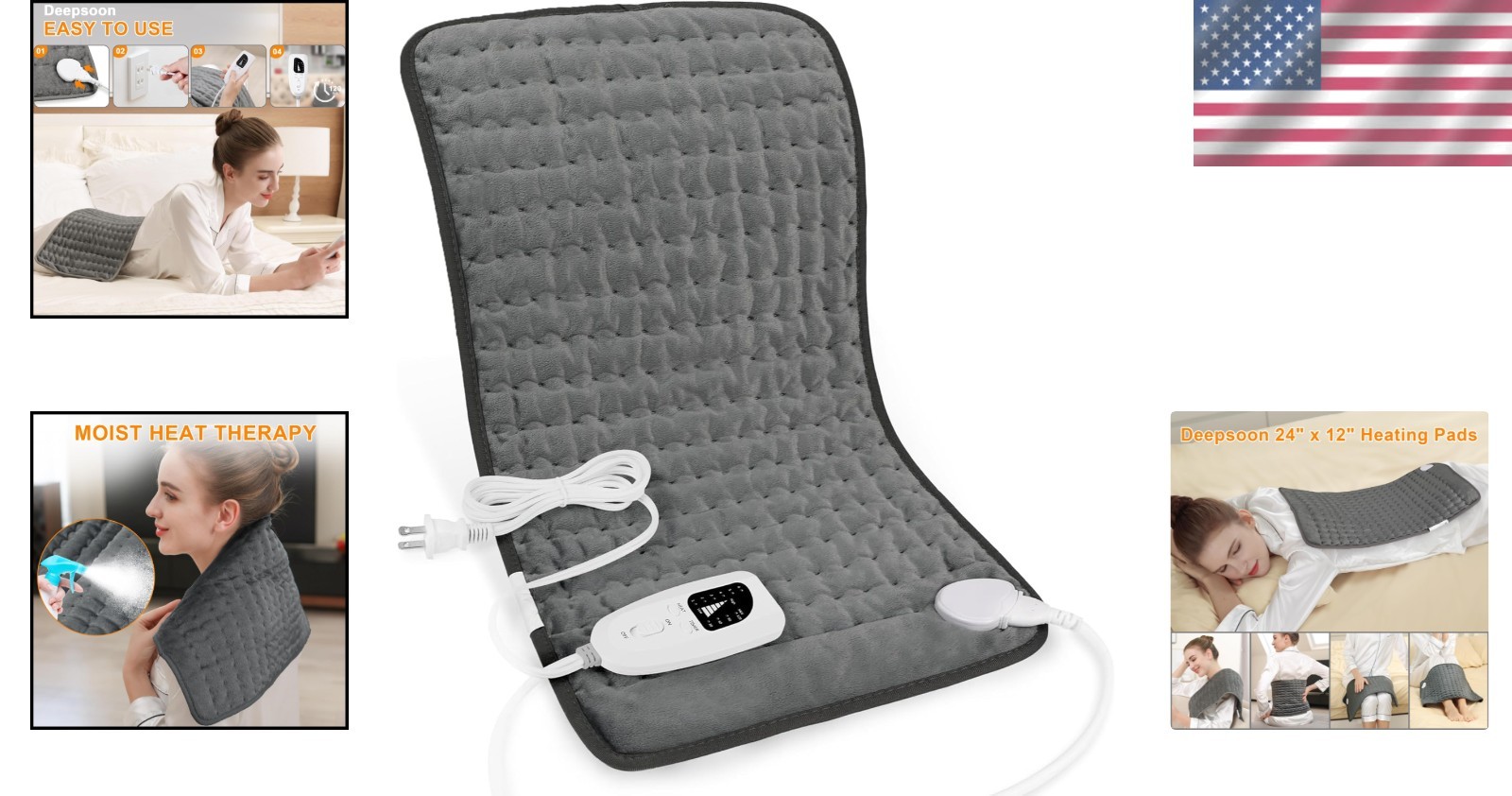 Moist & Dry Electric Heating Pad for Abdomen & Legs – Machine Washable Design
