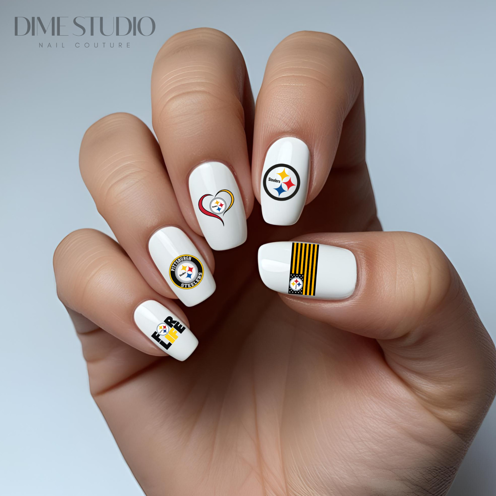 Pittsburg Steelers Football Nail Decals Clear Waterslide Overlay