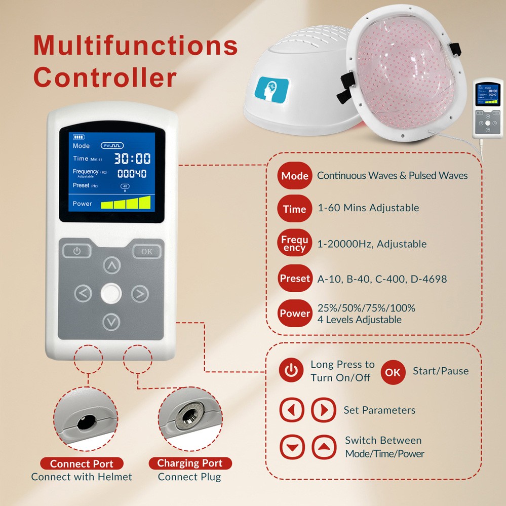 Dawfek 810nm Near Infrared Light Therapy Device PBM Helmet For Parkinson Stroke