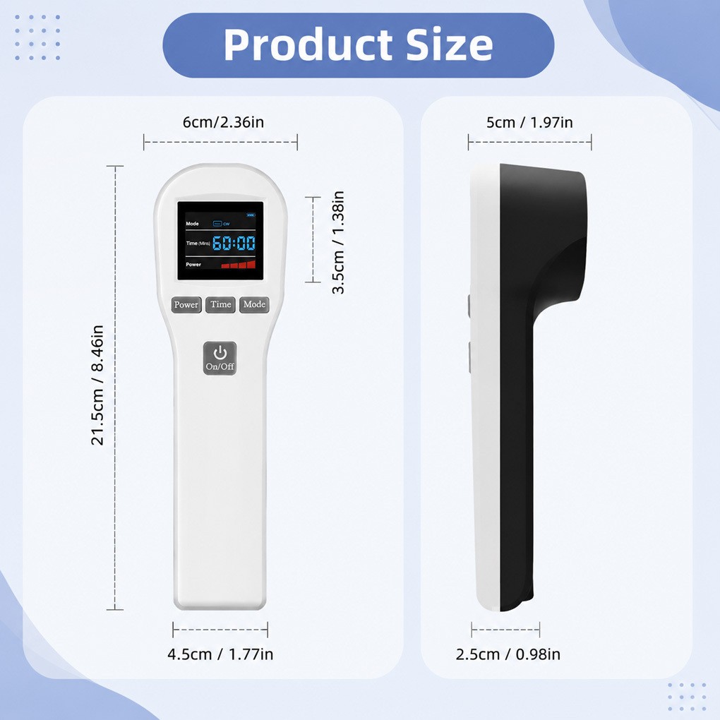 Handheld Cold Laser Therapy Device for Back Pain Relief and Muscle Recovery LLLT