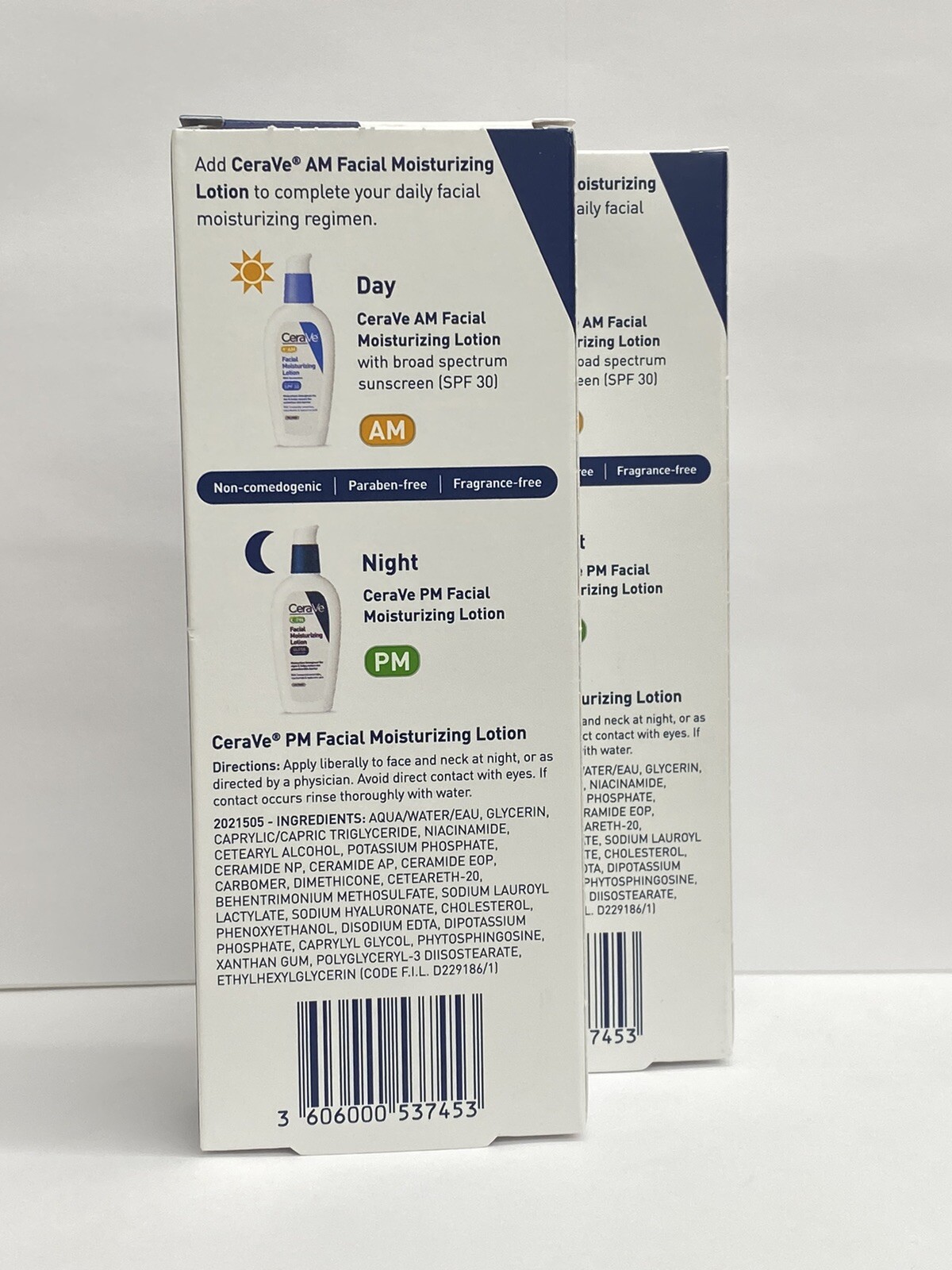2 Pack -CeraVe Facial Moisturizing Lotion PM Ultra Lightweight 3 oz Each