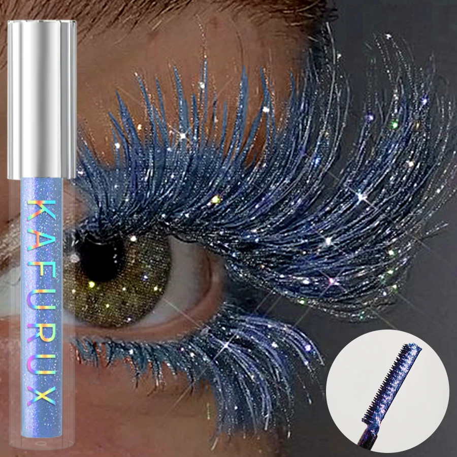 1Pc Diamond Shine Waterproof Volume Curl Mascara Glitter Snow Effect,Smudge-Proo