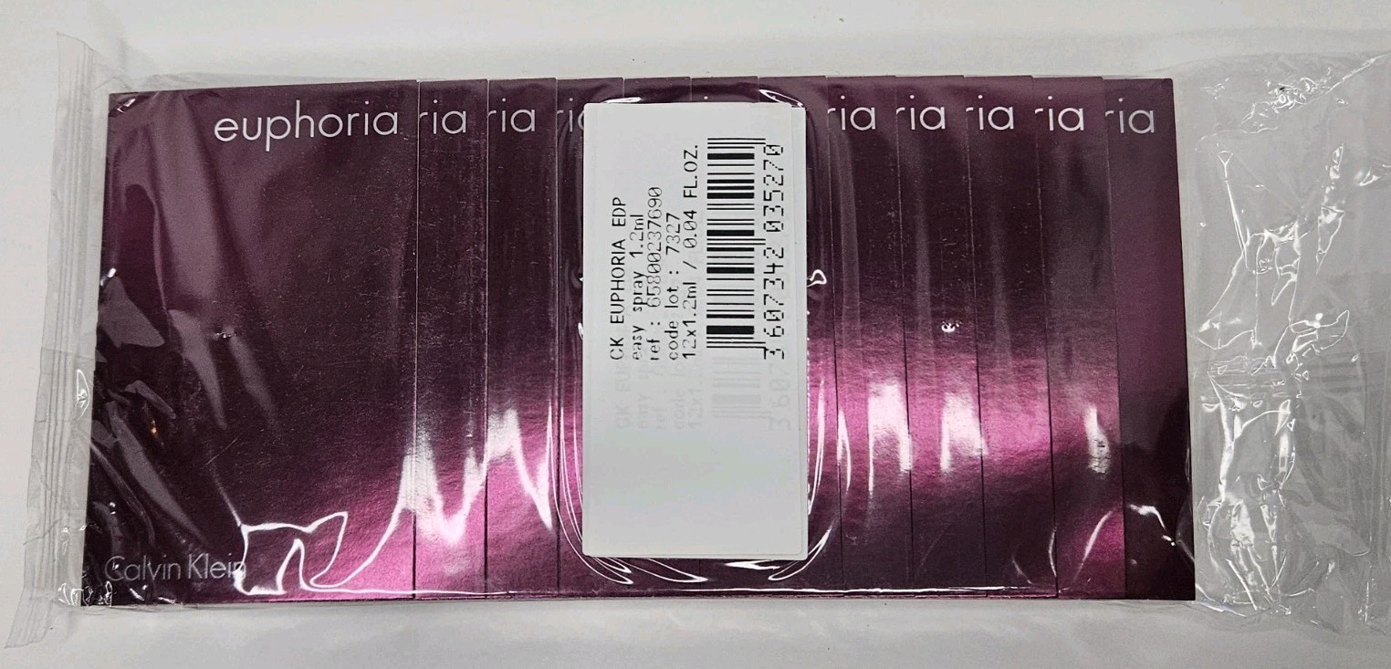12X Calvin Klein Euphoria EDP Spray Samples 0.04 Fl oz. ea. NEW SEALED PACKAGE