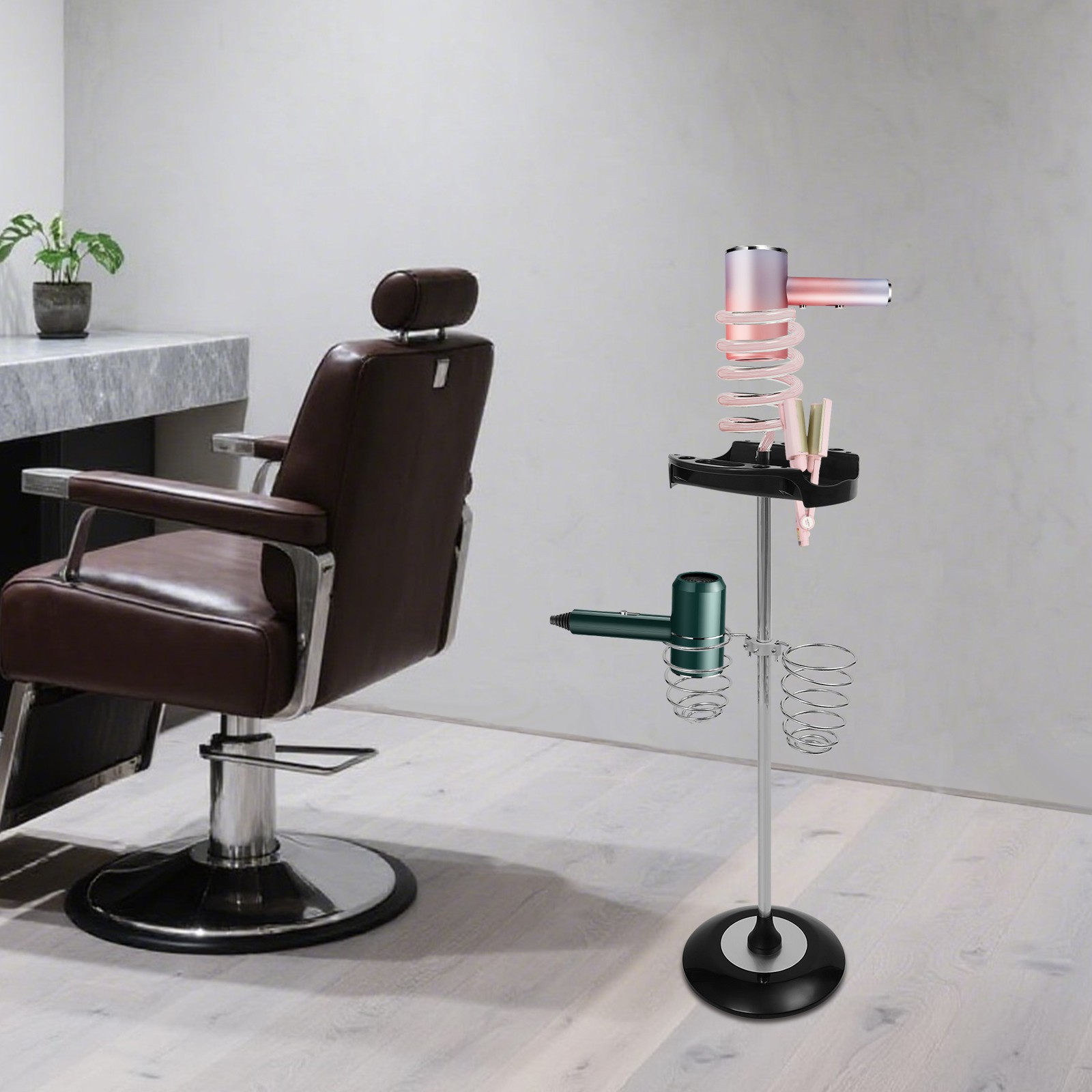 Hair Dryer Stand For Bedroom Beauty Salon Hair Dryer Stand With Spiral Holders