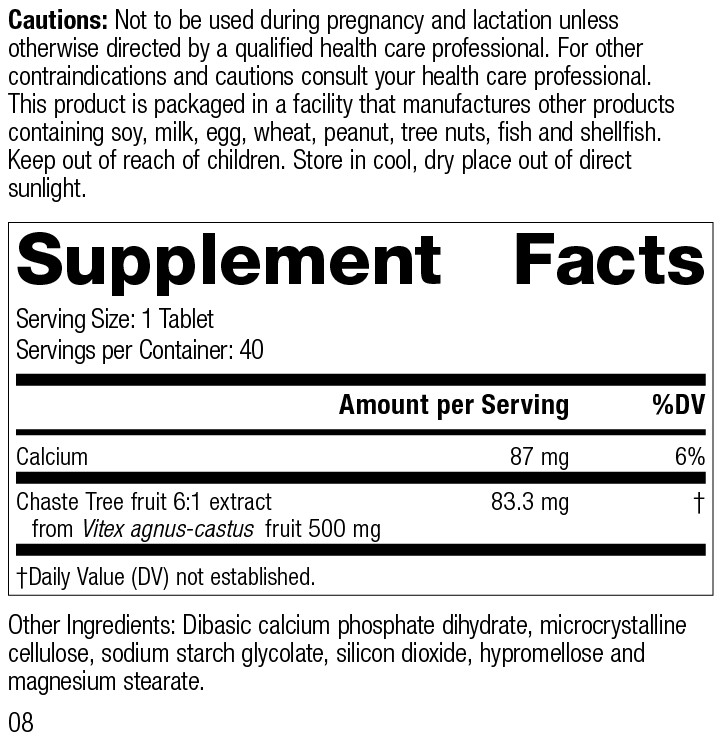 Chaste Tree Herbal Supplement (M1190) 40 Tabs – Standard Process/MediHerb