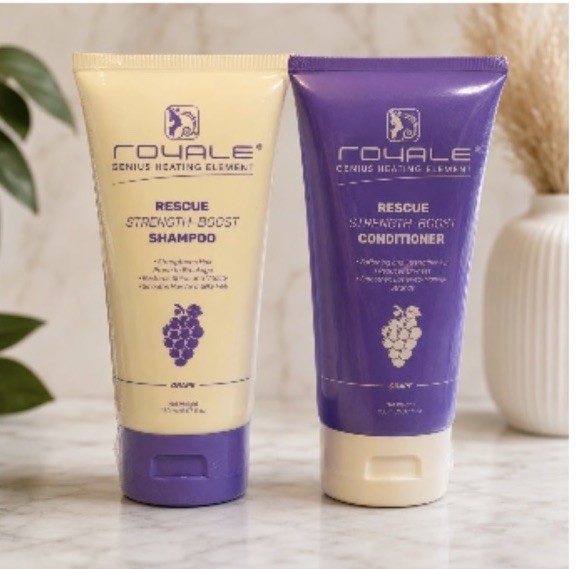 Royale Rescue Strength-Boost Shampoo & Conditioner Set, Grape Scent 150 mL
