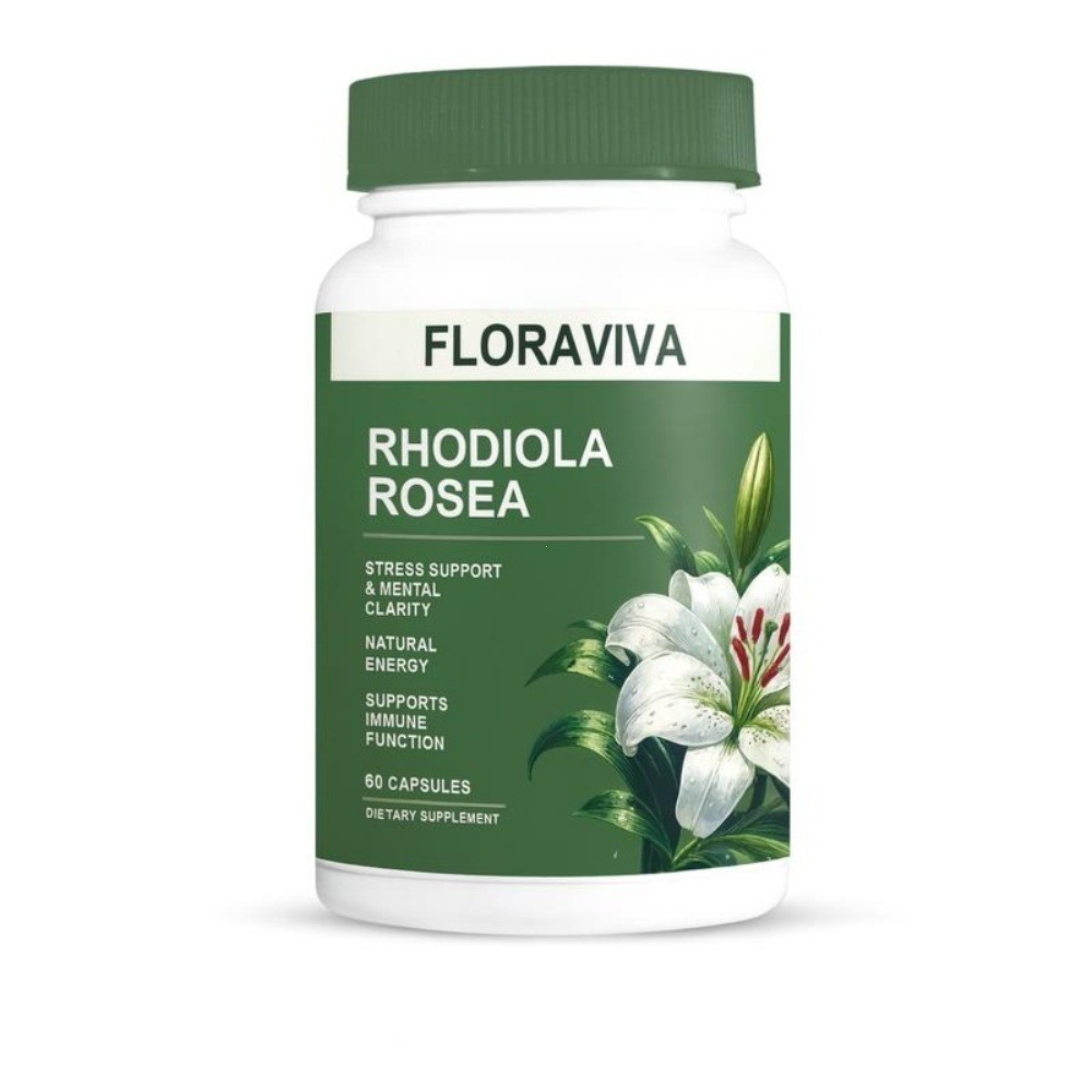 Floraviva Rhodiola Rosea 500mg – Stress Relief, Focus & Energy Support, 60 Caps