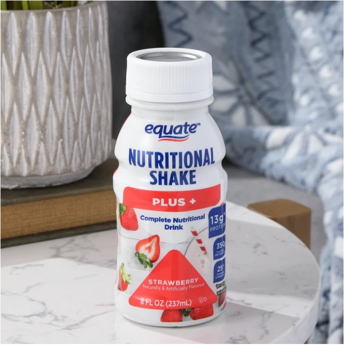 Equate Nutritional Shake Plus, Strawberry, 8 fl oz, 24 Count