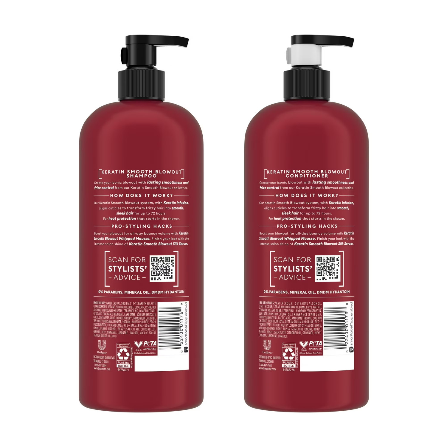 Tresemme Keratin Smooth Anti-Frizz Shampoo & Conditioner Set 28 fl oz 2-Count