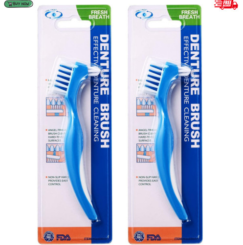 2 Pack Denture Clean Toothbrush for Denture Care Tool w/Multi Layered Ordinar…