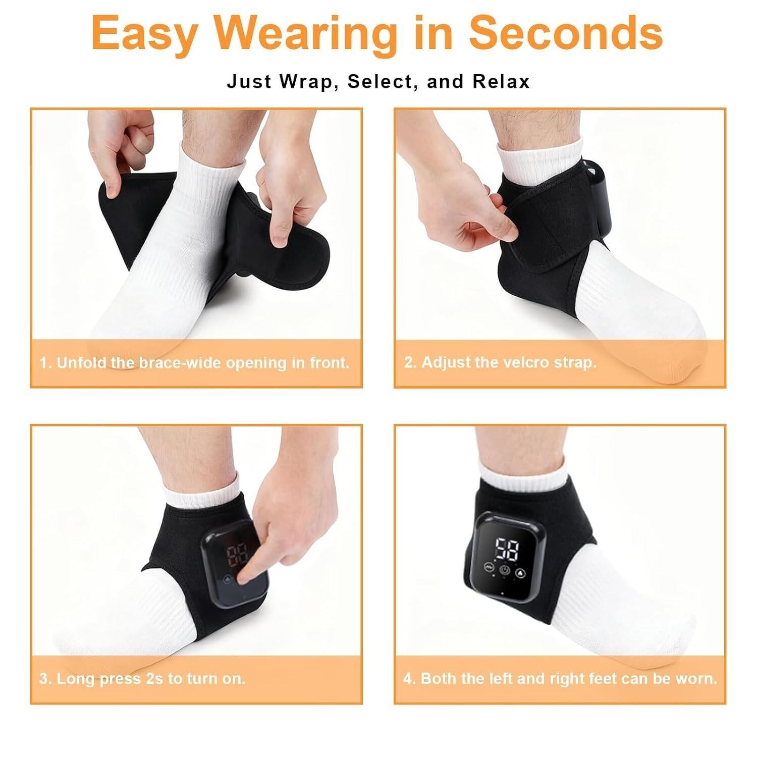Foot Renew Triple Method Massager Heat Vibration for Heel Arch Ankle Neuropathy