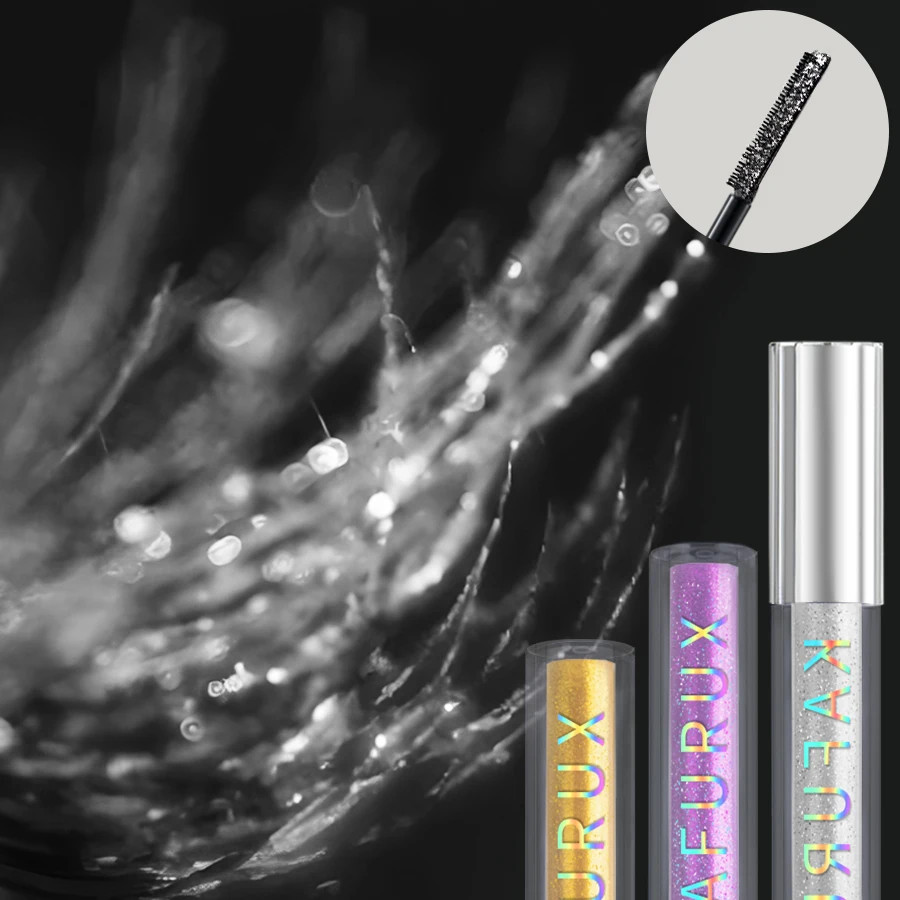 1Pc Diamond Shine Waterproof Volume Curl Mascara Glitter Snow Effect,Smudge-Proo