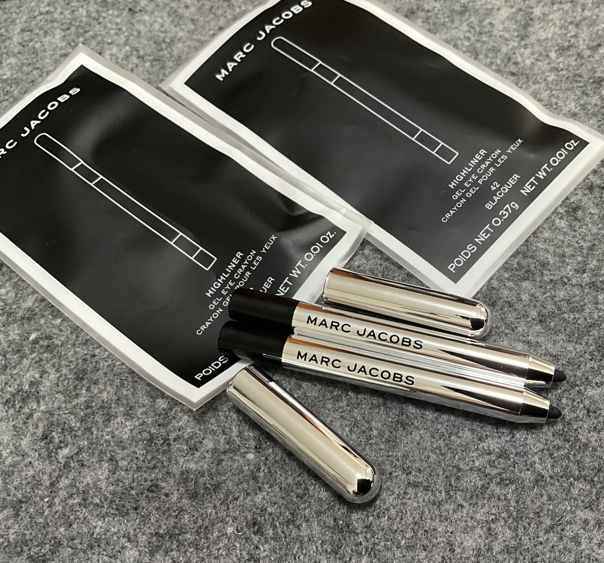 2 Marc Jacobs Highliner Gel Eye Crayon 42 Blacquer 0.37 g 0.01 oz Sealed