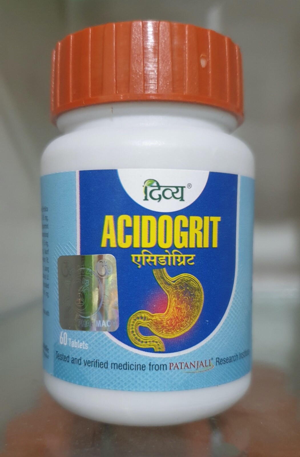 Patanjali Divya ACIDOGRIT 60 Tablets Herbal Supplement | Free Shipping