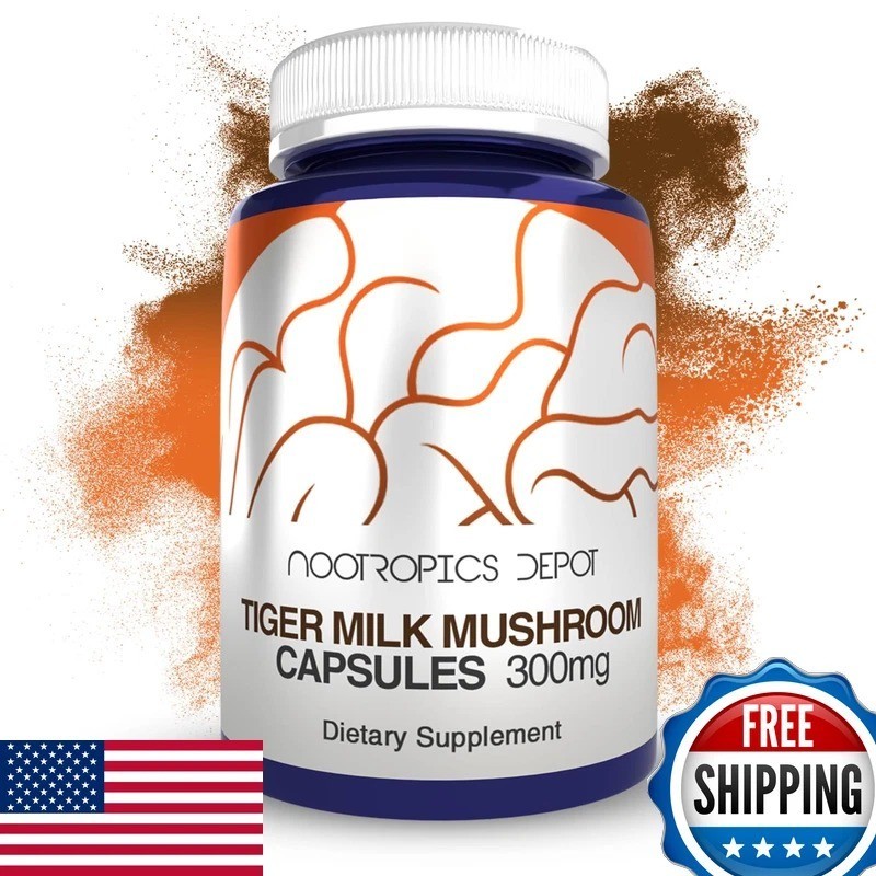 Nootropics Depot Tiger Milk Mushroom Capsules 300Mg – 60 Count – EXP 2028+