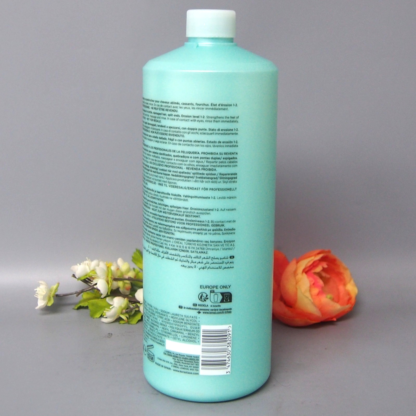 With Pump Kerastase Resistance Bain Force Architecte Shampoo 1L / 34oz