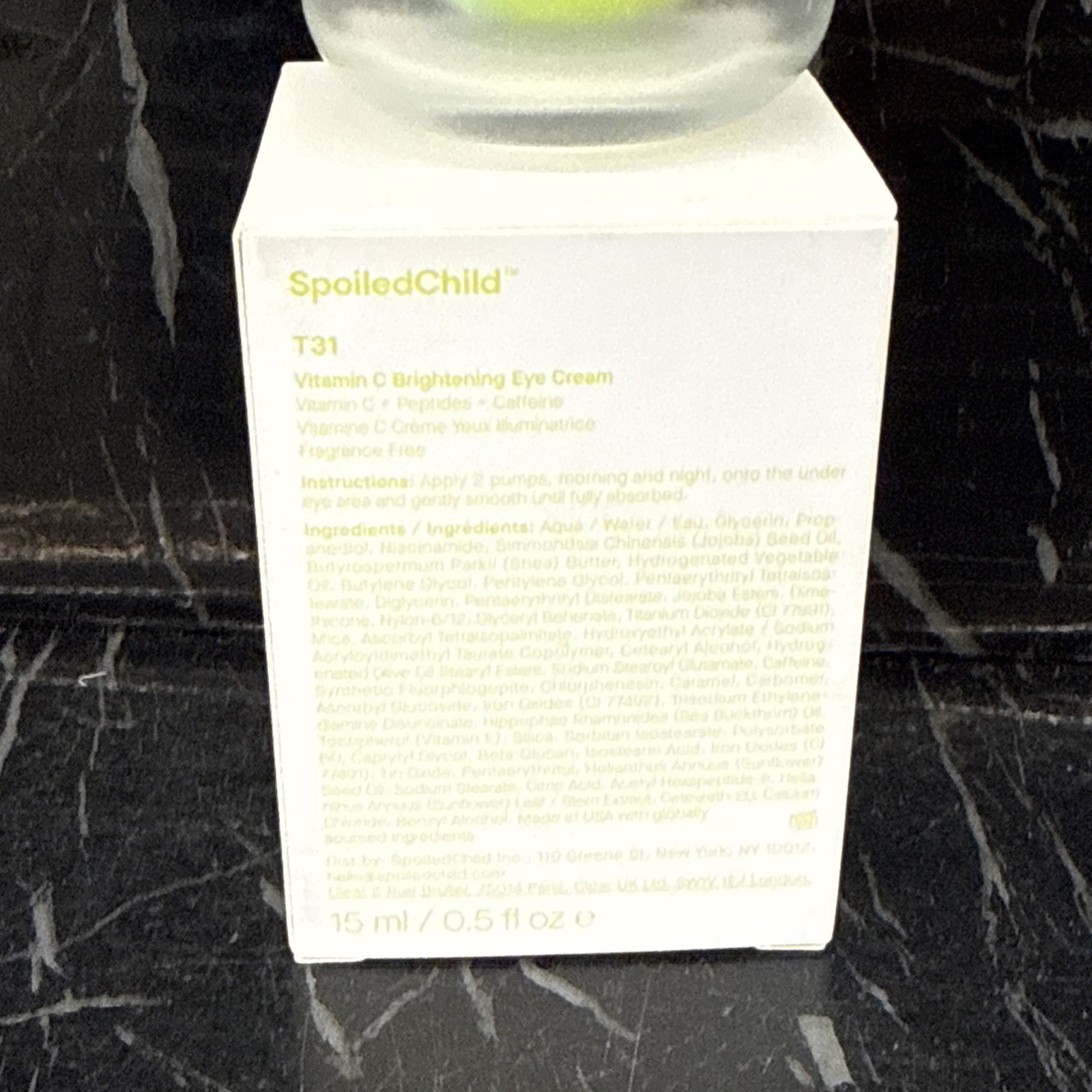 SPOILED C. T31 Vitamin C Brightening Eye Cream 0.5oz Peptides and Caffeine NEW