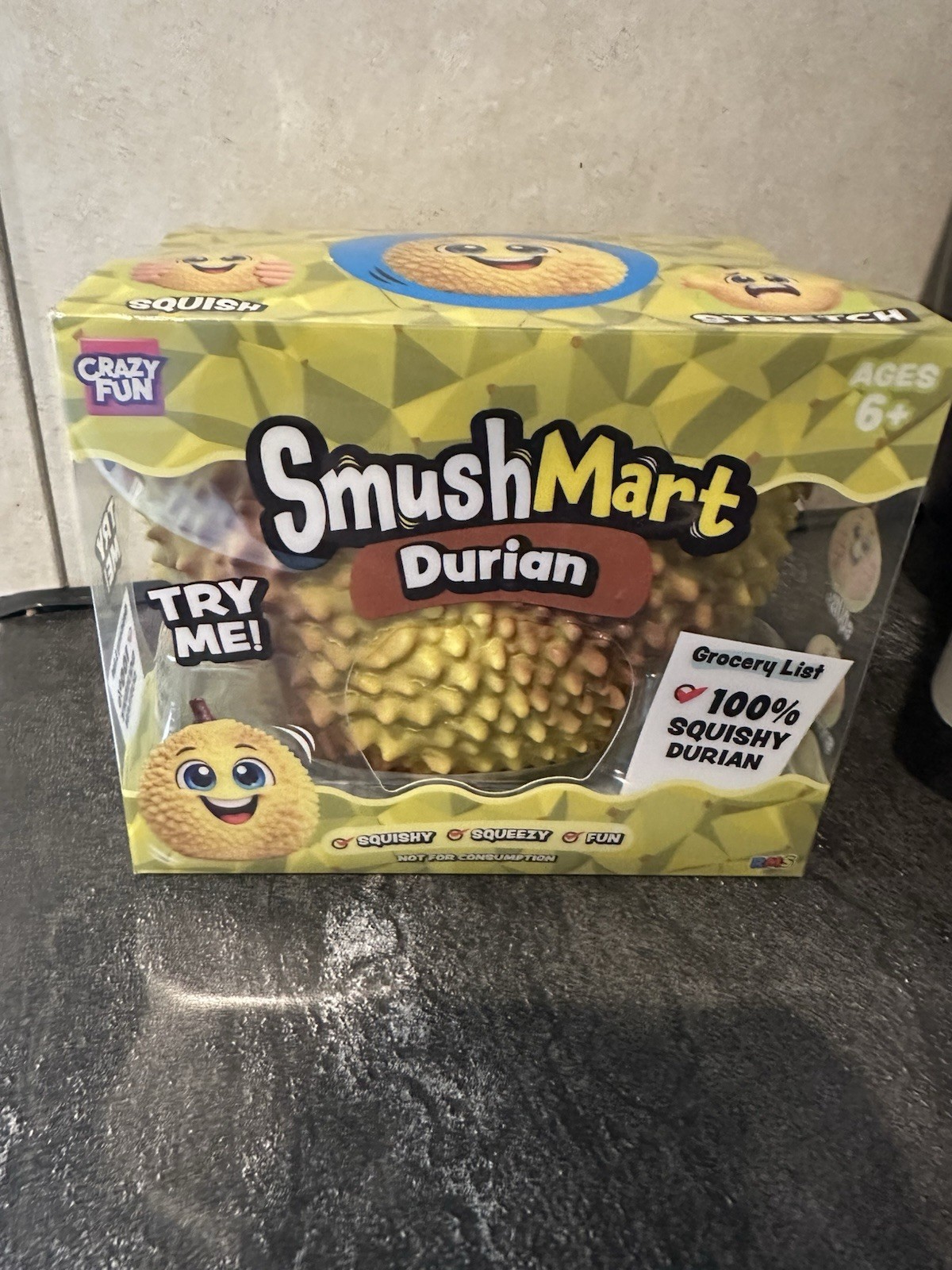 ✅Authentic Rms Crazy Fun Smush Mart Squishy Toy DURIAN✨US Seller✨ Fast Shipping