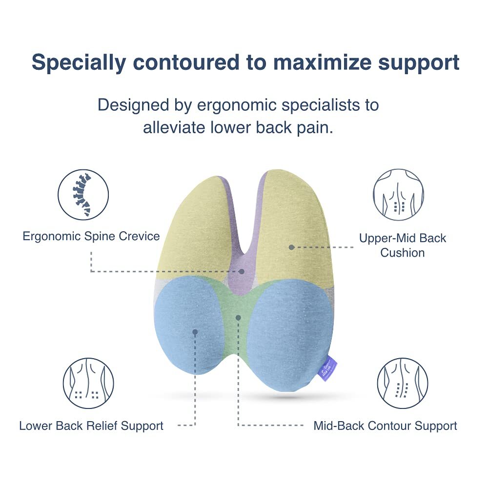 Cushion Lab Extra Dense Lumbar Pillow – Patented Ergonomic Multi-Region Firm