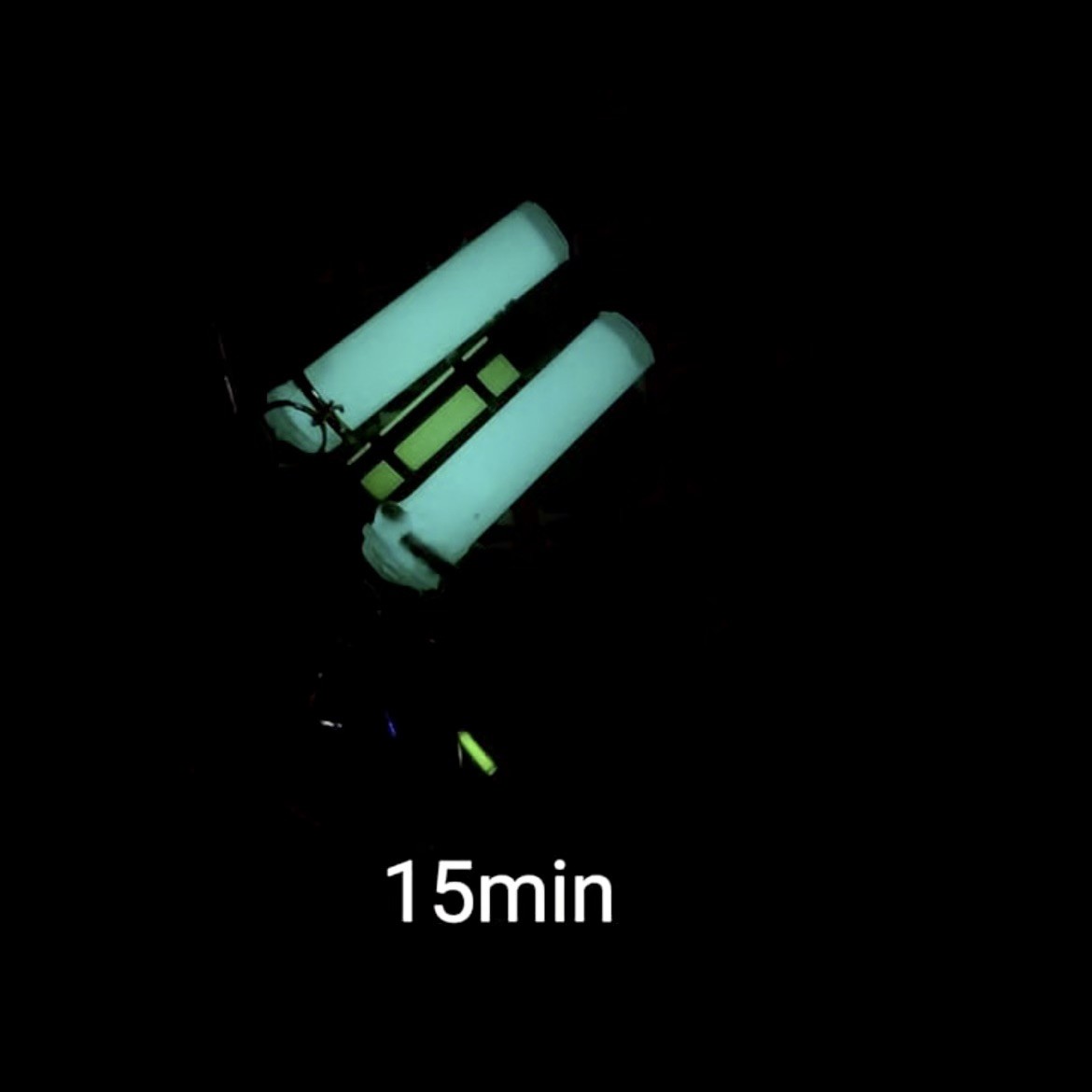 💚🤍GLOW STICK/White•Super Glow in the Dark Press On Nails Set•Gel Acrylic 10Pc