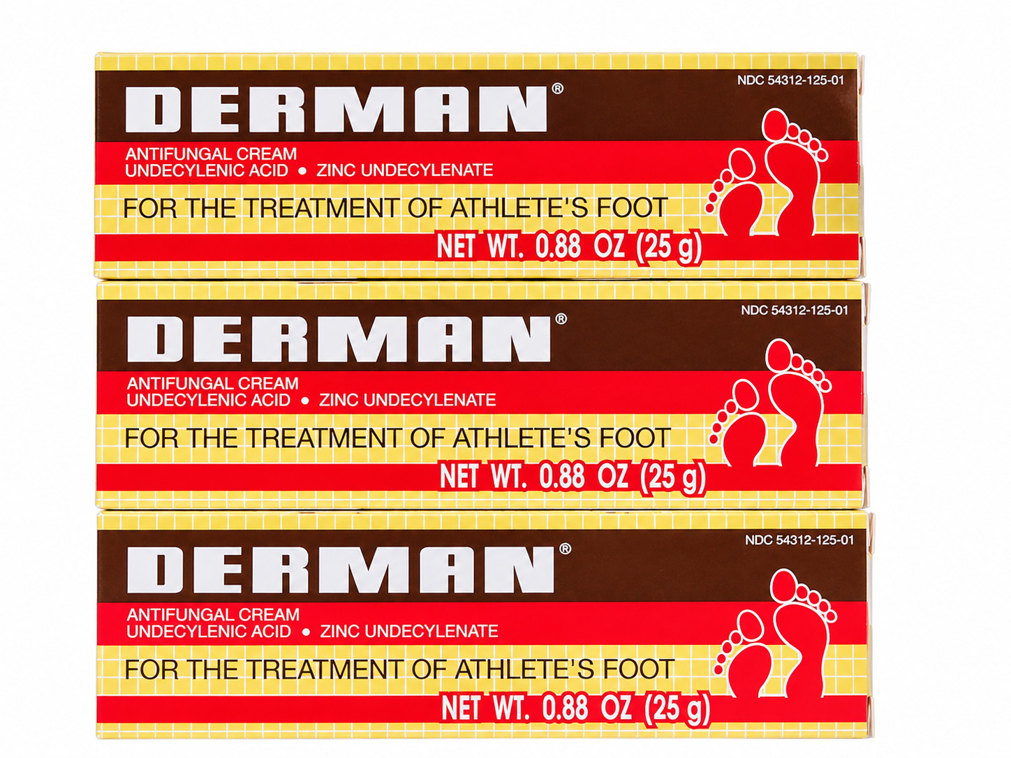 Derman Zinc Undecylenate Antifungal Cream .88 oz (Pack of 3) – Athlete’s Foot T