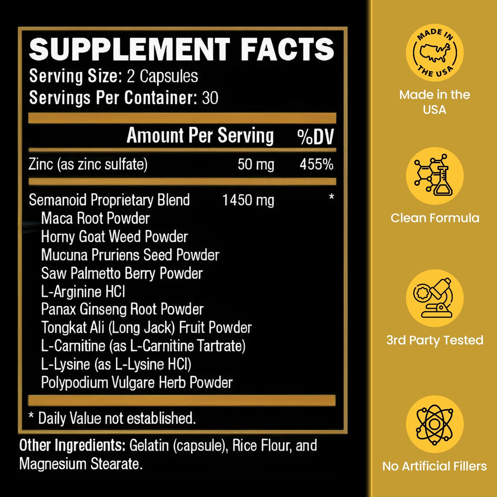 SEMANOID (60 Caps) Maximum Fertility Formula and Semen Volumizer – Advanced Fert