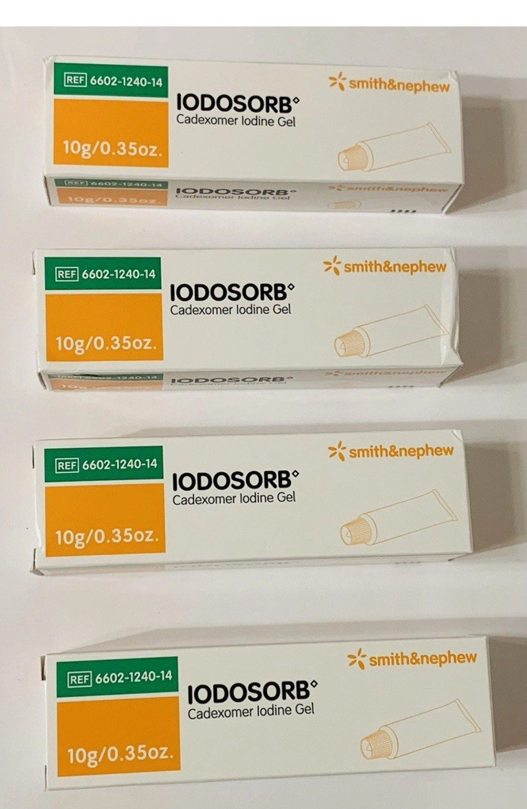 *4-Tubes* Smith & Nephew Iodosorb Wound Cadexomer Iodine 0.35 Oz Gel 6602124014