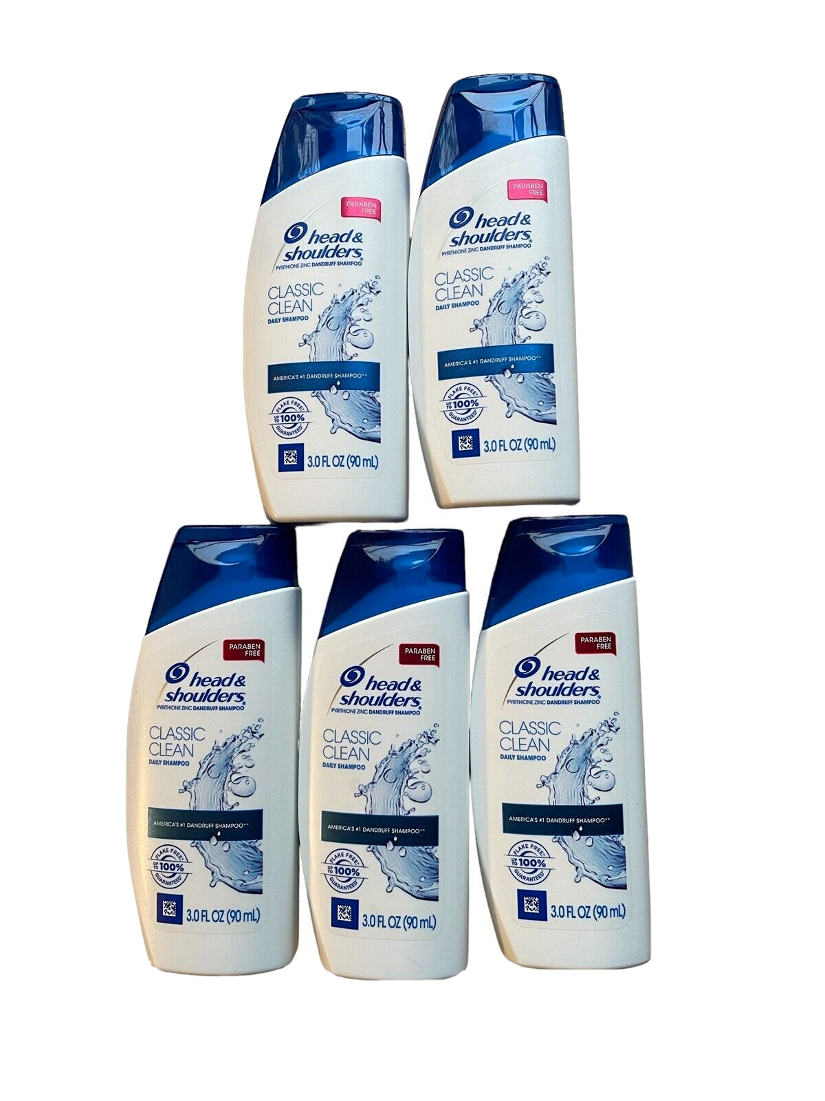 Lot of 5 Head and Shoulders Classic Clean Shampoo 3 oz Travel Size EXP 08/2024