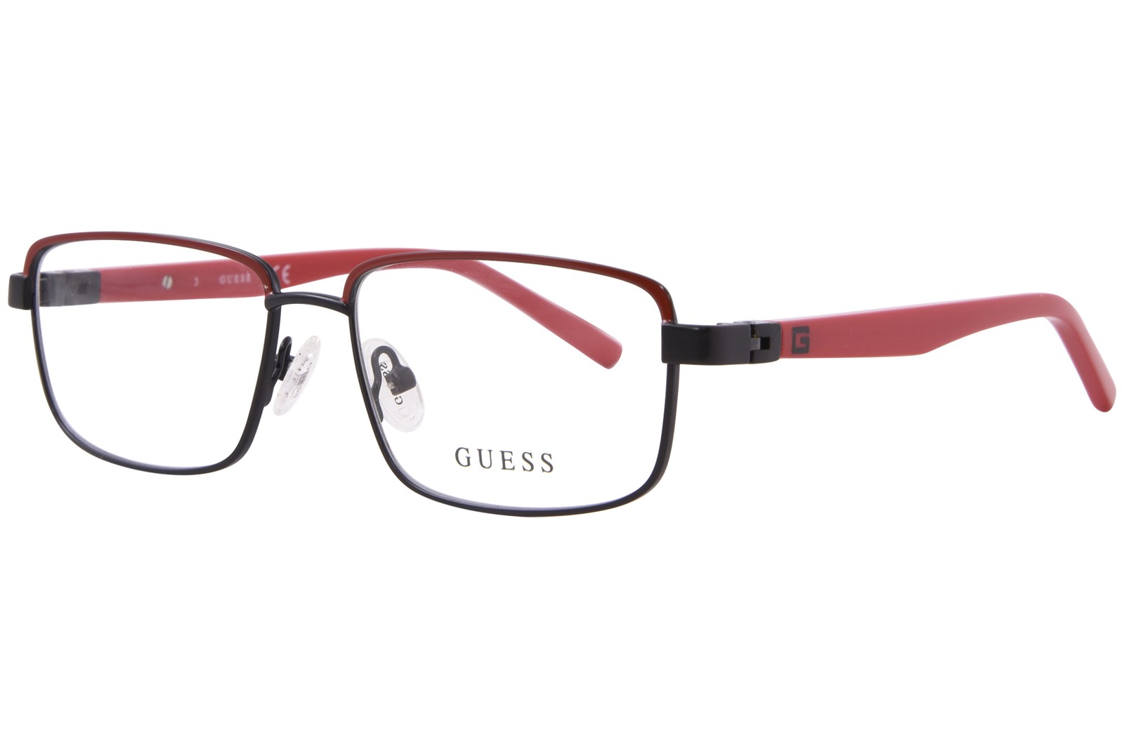 Guess GU9226 068 Eyeglasses Youth Kids Red/Multi Full Rim Rectangle Shape 49mm