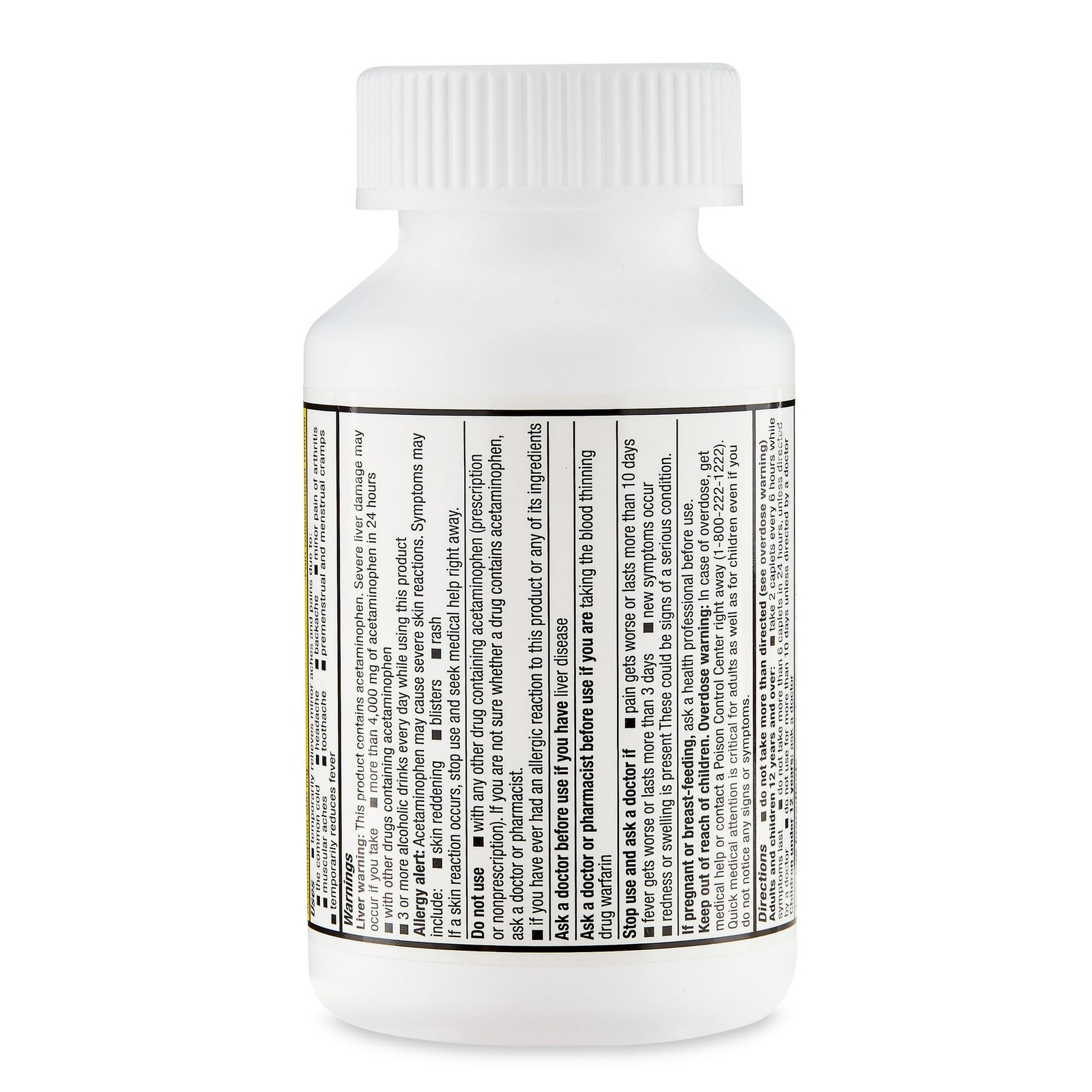 Equate Extra Strength Pain Reliever Acetaminophen Caplets 500mg 200 Count