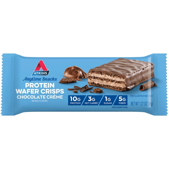 Atkins Snack, Protein Crisp Wafer, Chocolate Crème Wafers, 10g of Protein, 5 Cou