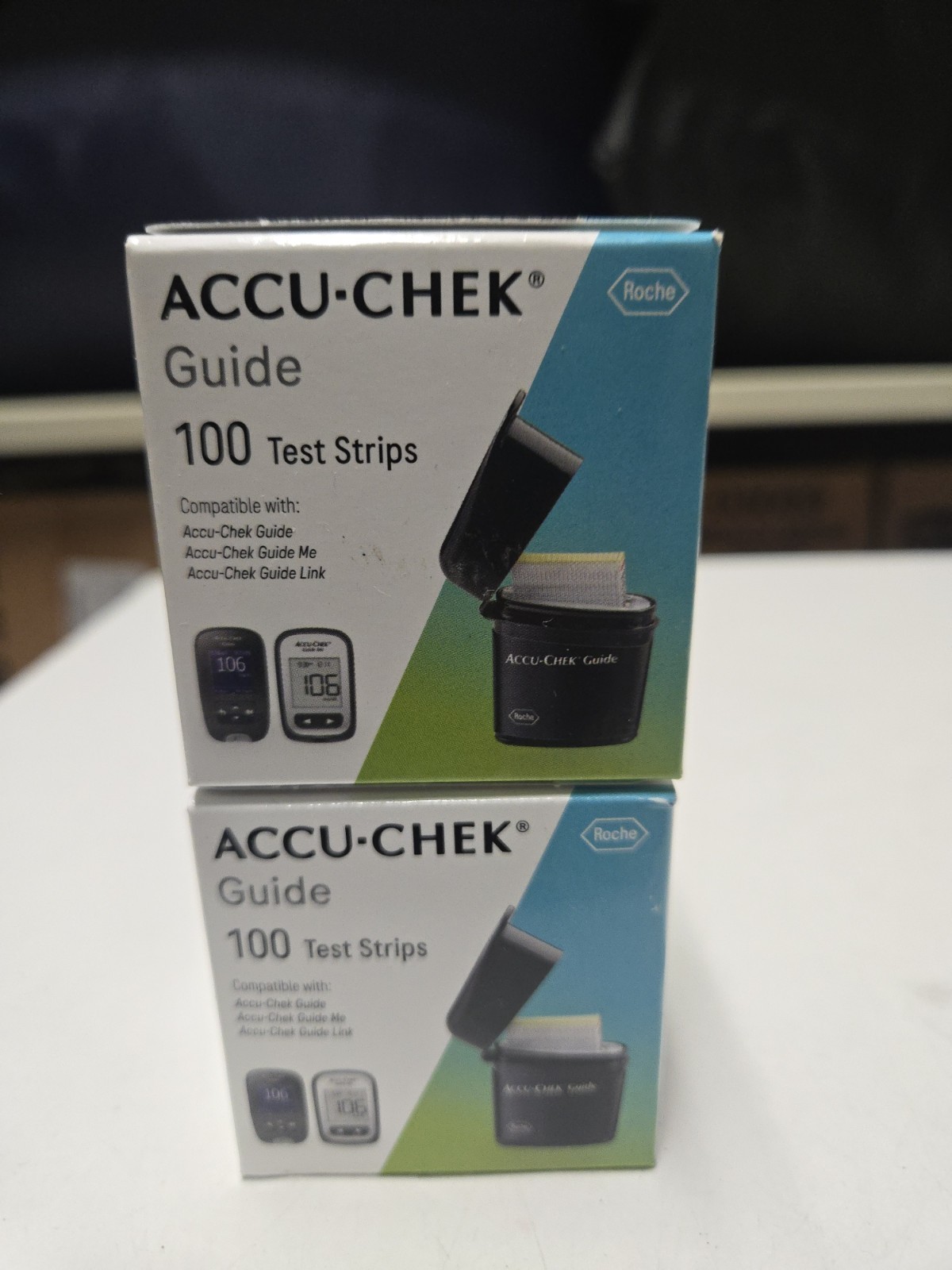 200 Accu-Chek Guide Test Strips 2 boxes of 100 Exp 7/31/27