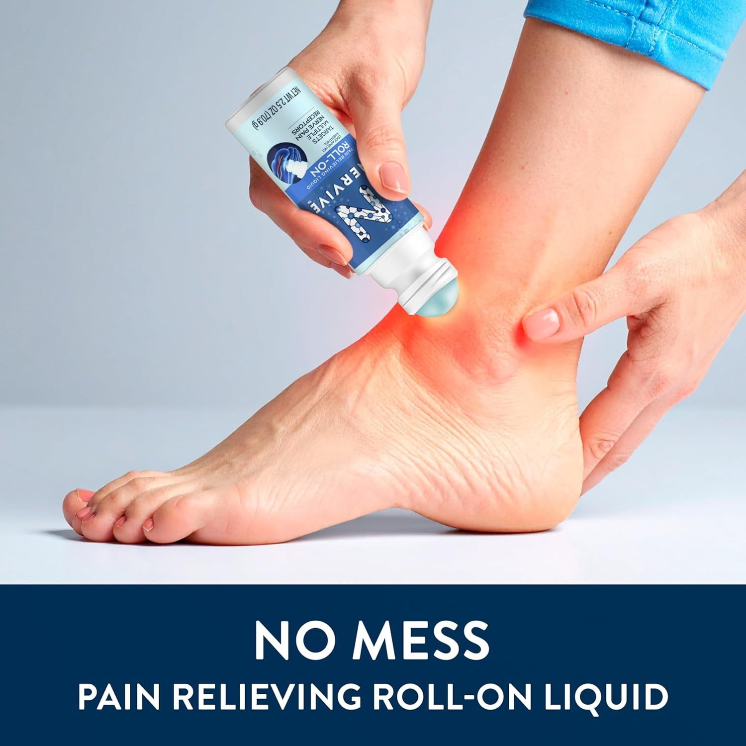Nervive Nerve Care Pain Relieving Roll-On Liquid, Max Strength, 2.5 oz, New