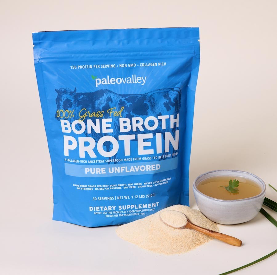 Bone Broth Protein Powder Unflavored Grass Fed Collagen Drink Mix