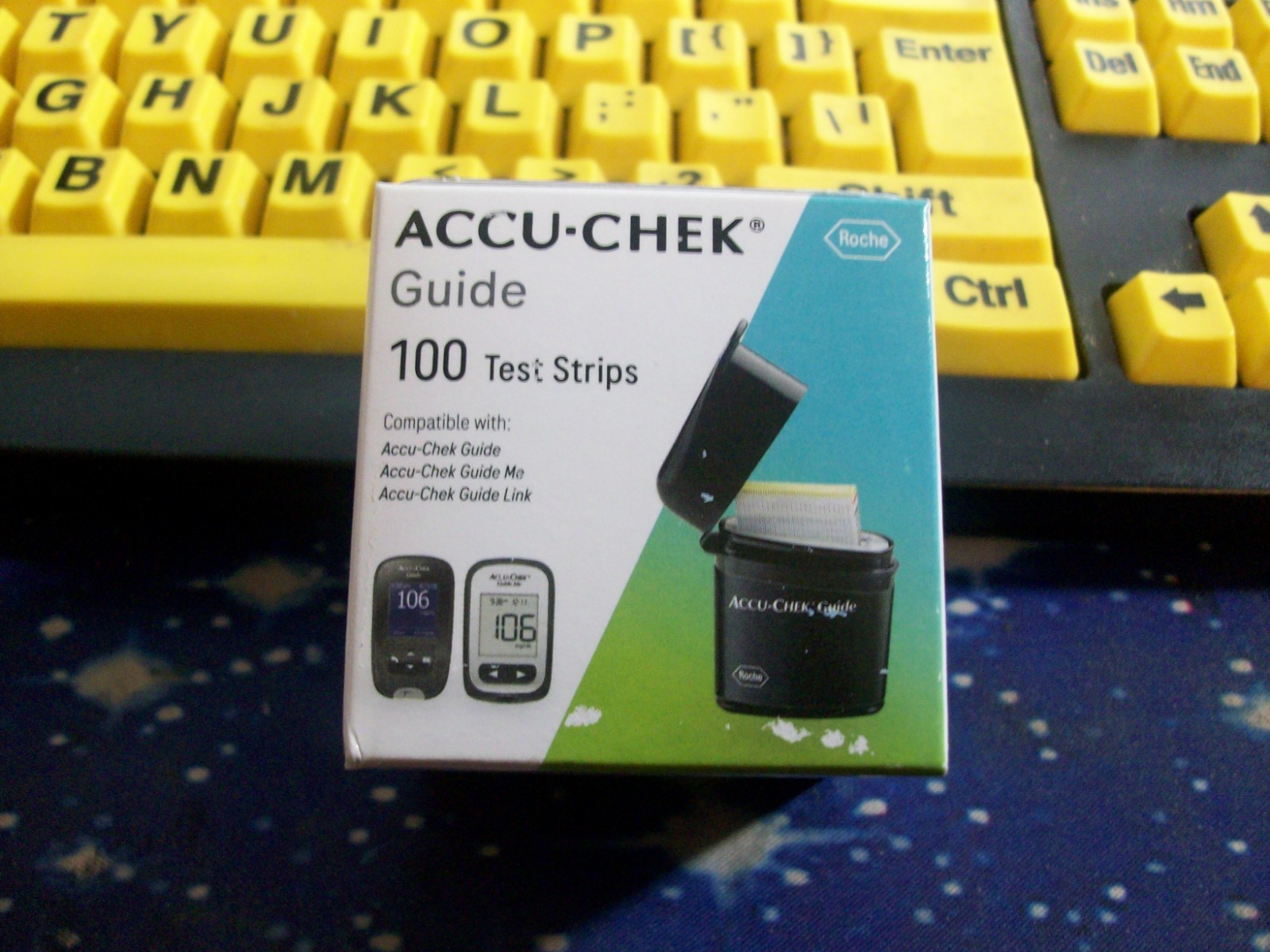 100 ACCU-CHEK GUIDE 1 X 100 TEST STRIPS, EXP 3-26-2027, GOOD SEALED BOX