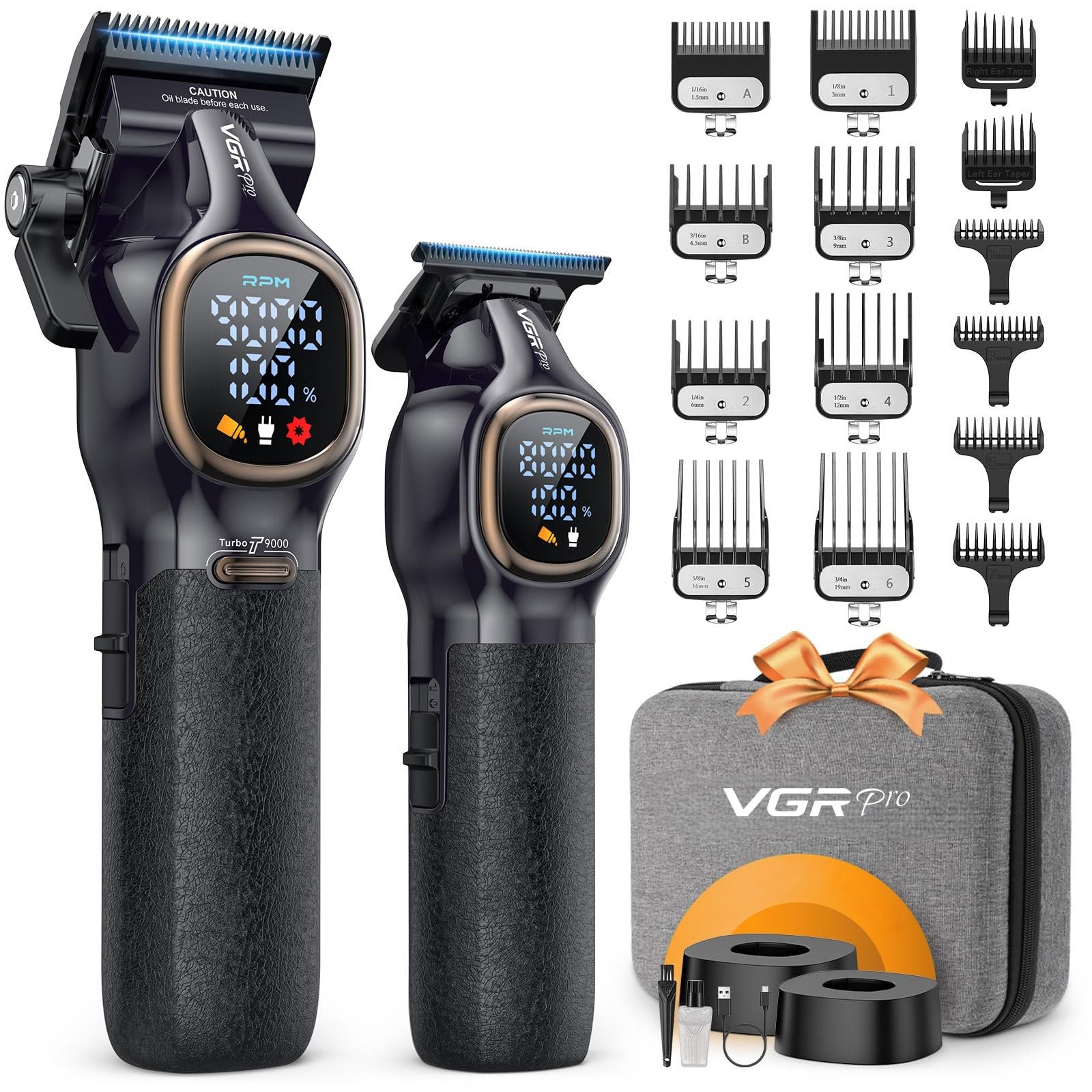 VGRPRO Professional Hair Clippers for Men, Professional Barber Clippers and T…