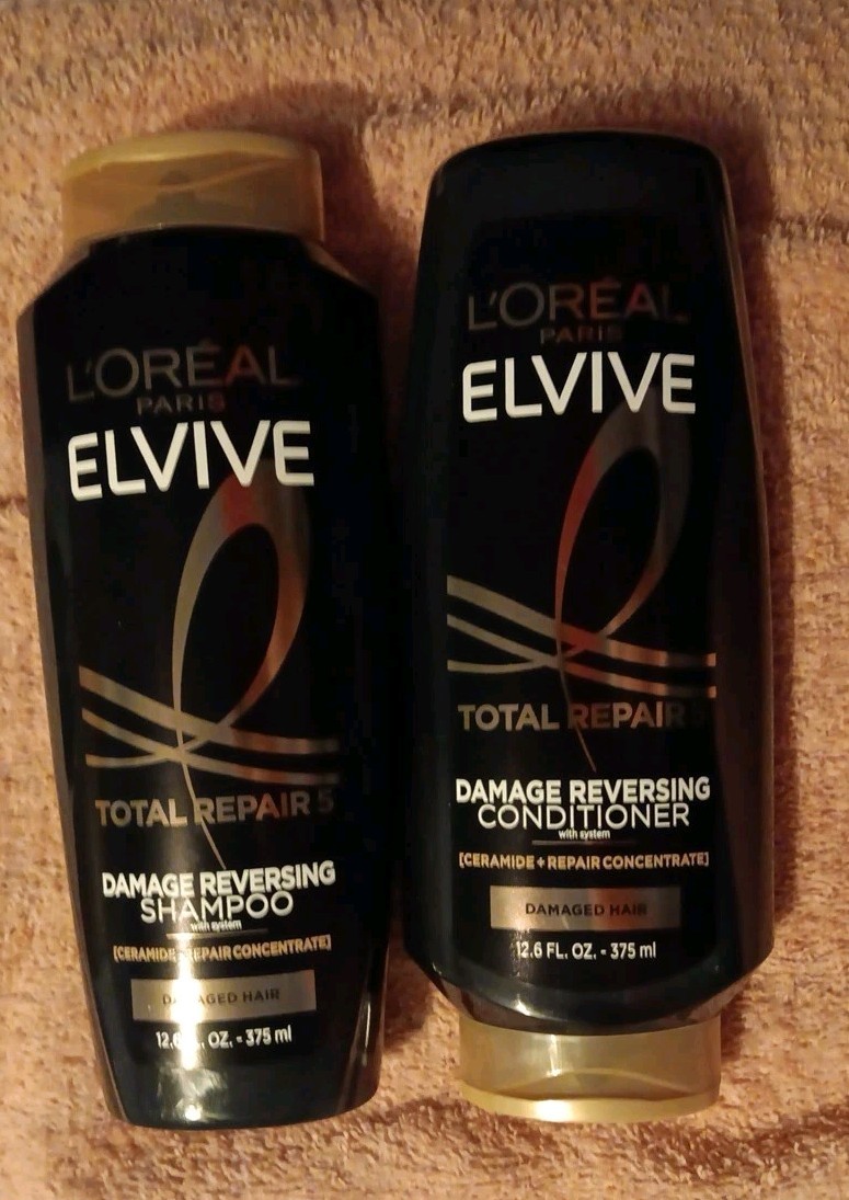 2 Pc L’Oreal Elvive Total Repair Shampoo/ Conditioner 12.6 oz N016)