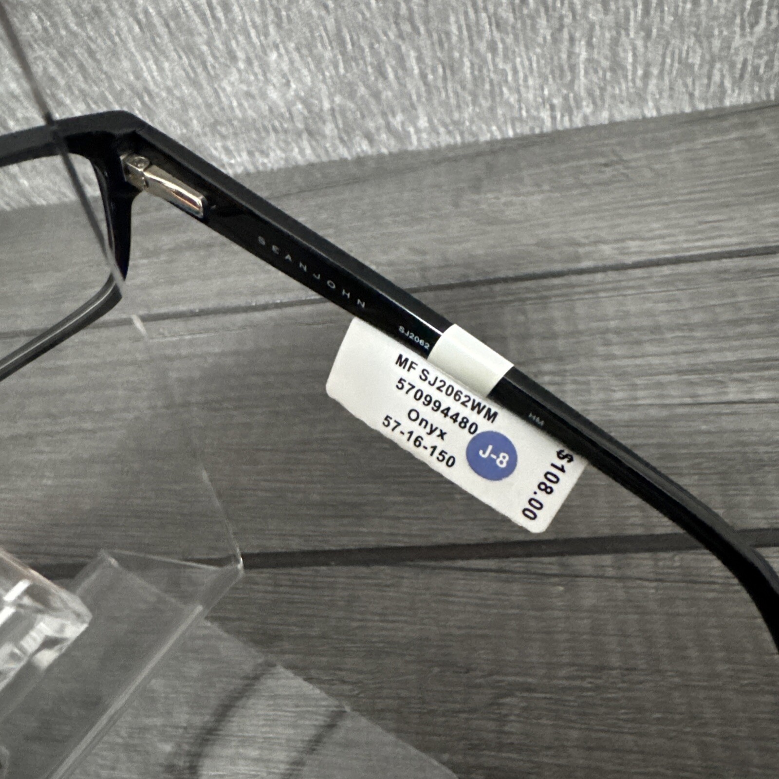 NEW Sean John SJO 2062 019 Onyx Black Eyeglass Frames 57 16 150 Retail $108