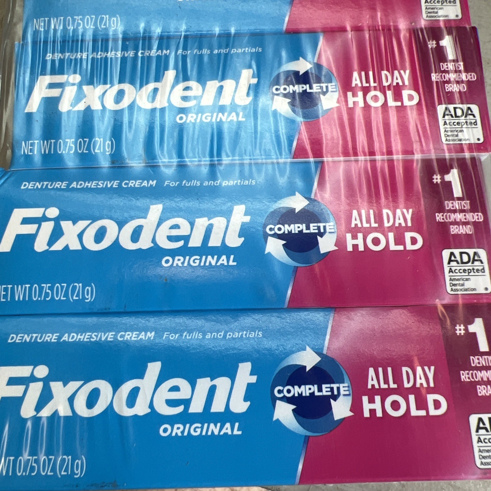 Full Case 24 Pack Fixodent Complete Denture Adhesive Cream, Original, 0.75 oz