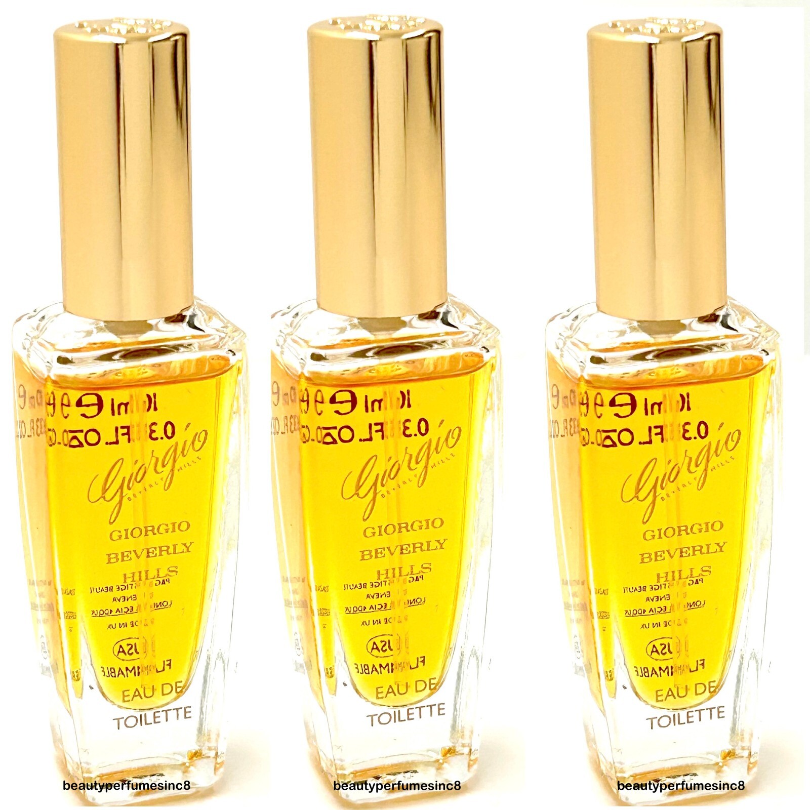 Lot of 3 Giorgio by Giorgio Beverly Hills 0.3 fl oz 10 ml Mini EDT Spray Women’s