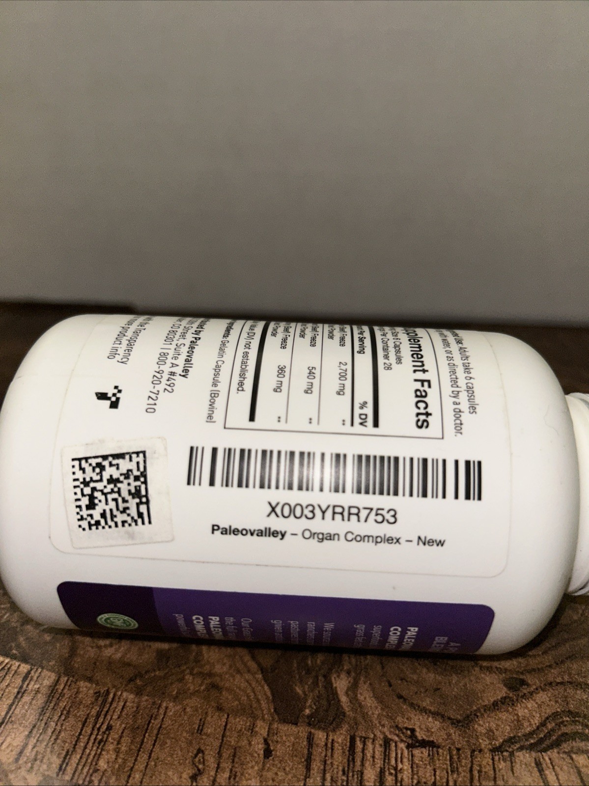 Paleovalley Grass Fed Organ Complex 168 Capsules , 28 Day Supply, EXP 2027