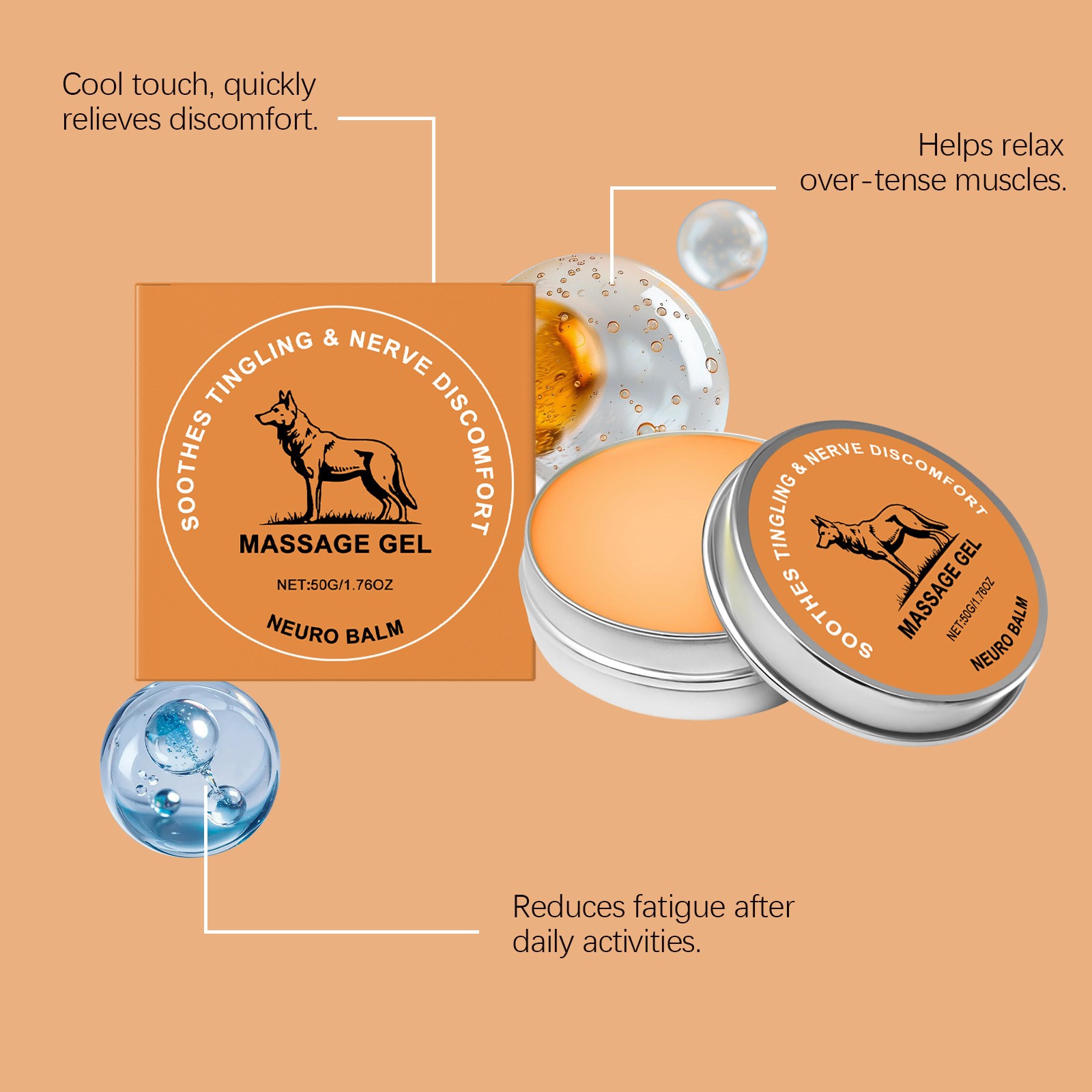 1-5x Neuro Balm Long-Lasting Gentle Body Massage Joints Fitting Quickly Absorbed