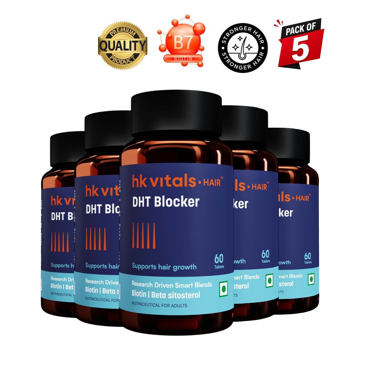 5 Pack HK V.itals DHT Blocker Biotin 60 Tablets