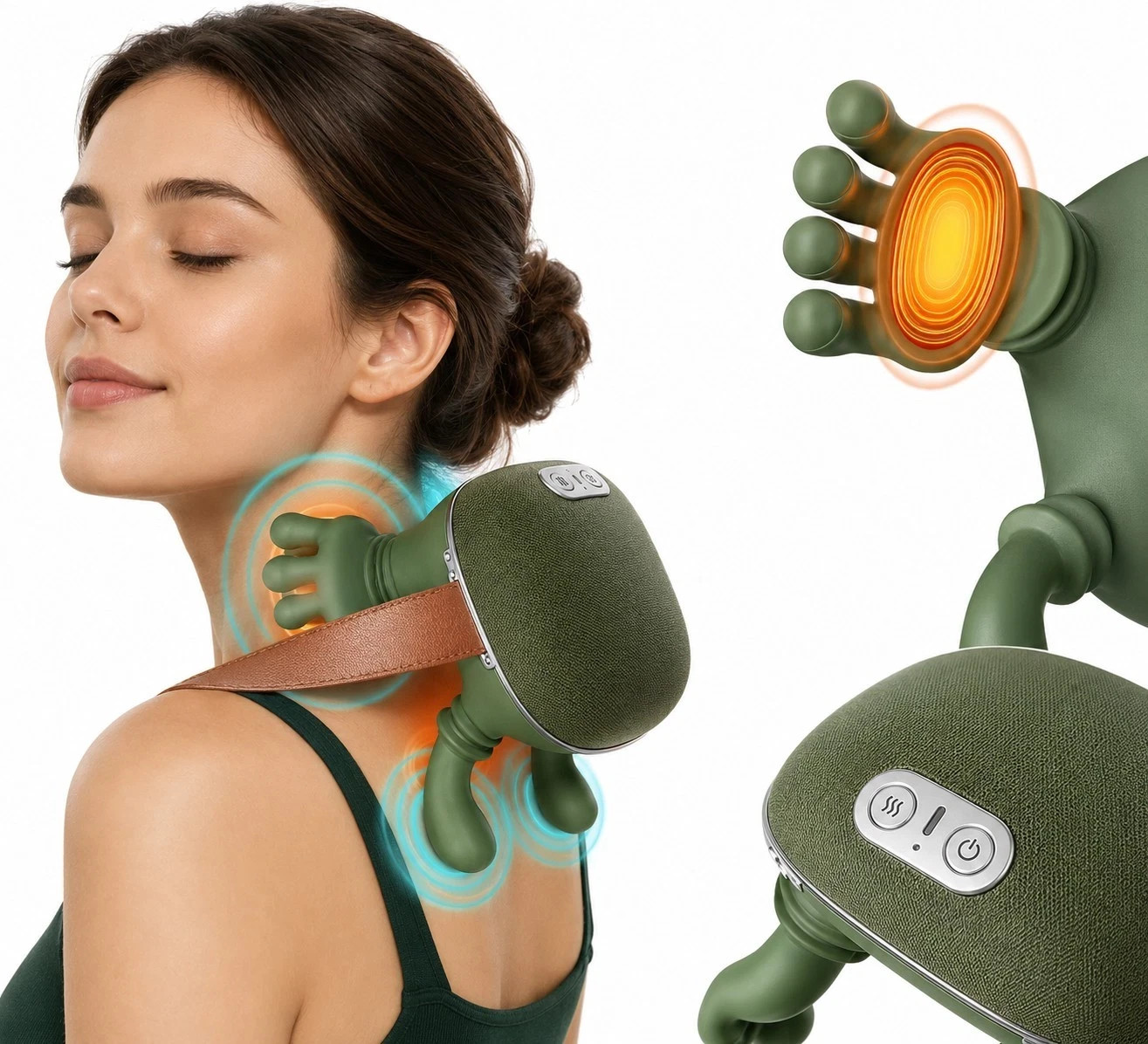 The Handiva Massager With Heat Neck Massagers, Deep Tissue 3D Kneading Shiatsu