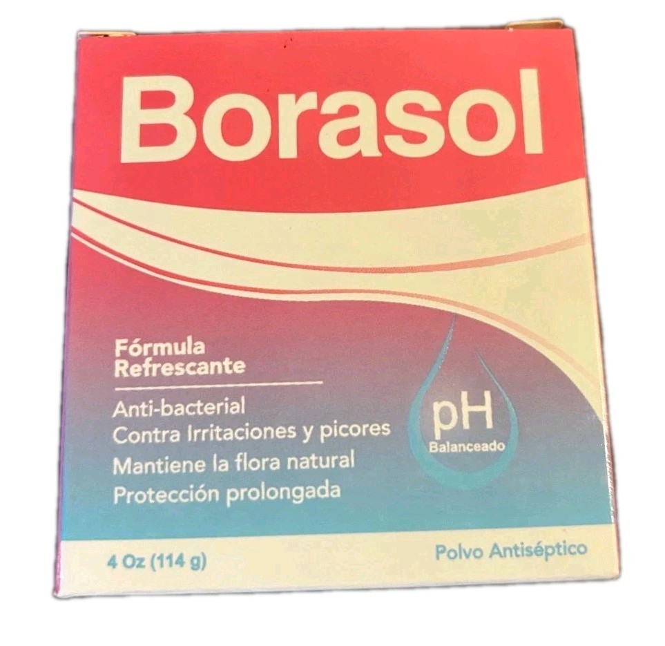Borasol Antibacterial Antiseptic Body Powder White 4 oz (114 g)