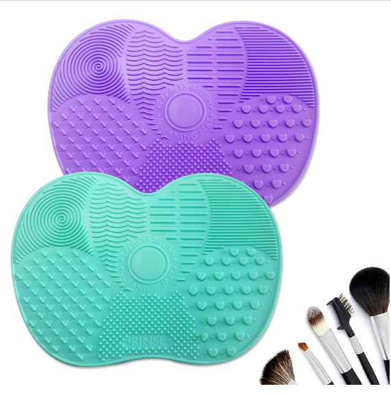 2 Pcs Silicone Makeup Brush Cleaner Mat, Deep Cleaning Brush Washing Pad US