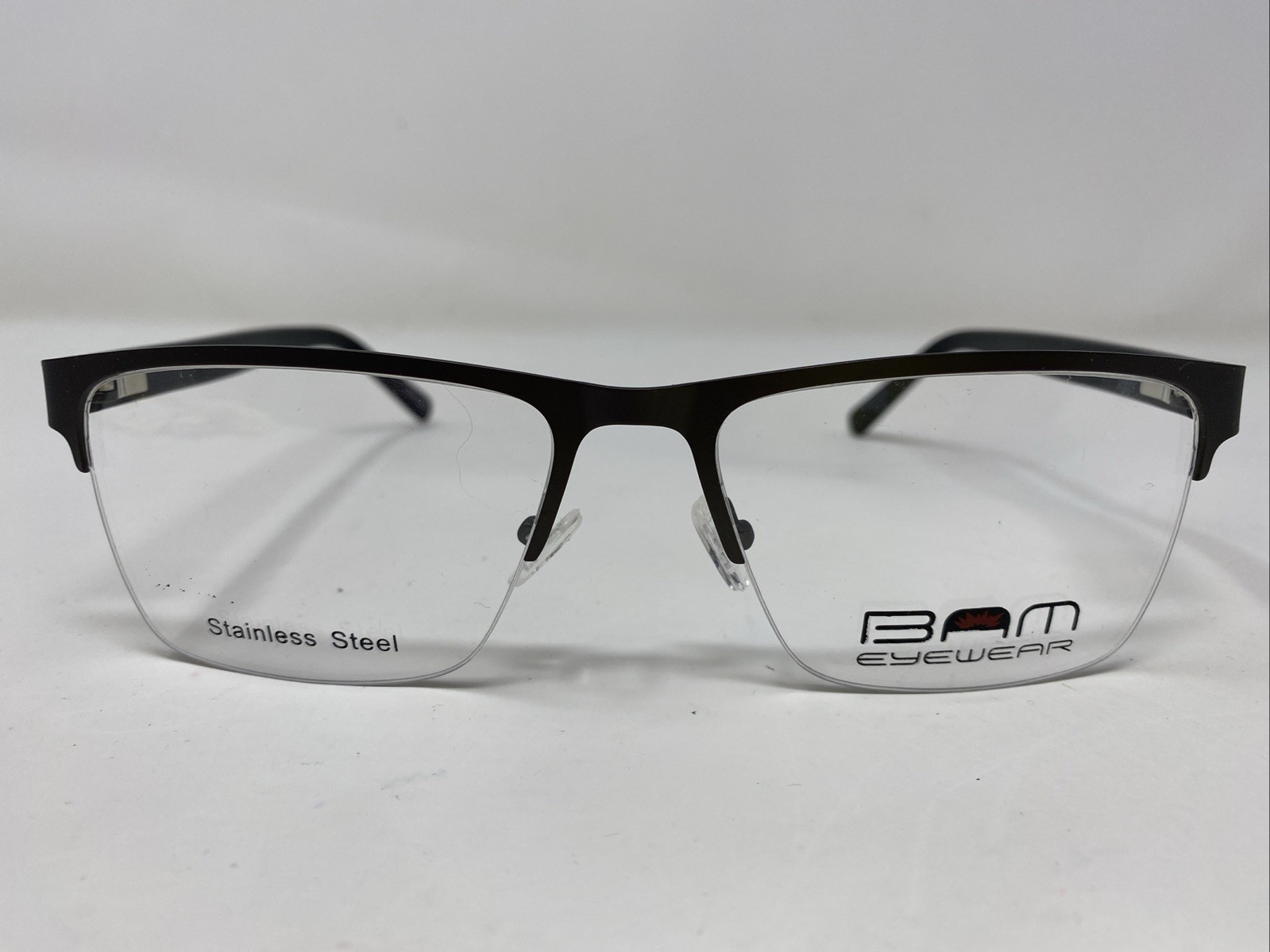 BAM Eyewear 527 GUNMETAL 62-19-155 Metal Half Rim Eyeglasses Frame &U94