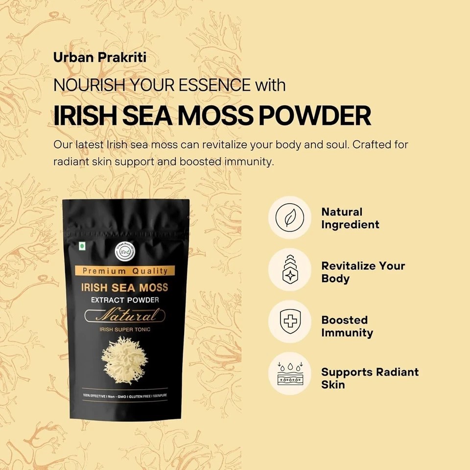 Urban Prakriti Irish Sea Moss Powder (100 G) | Superfood Supplement